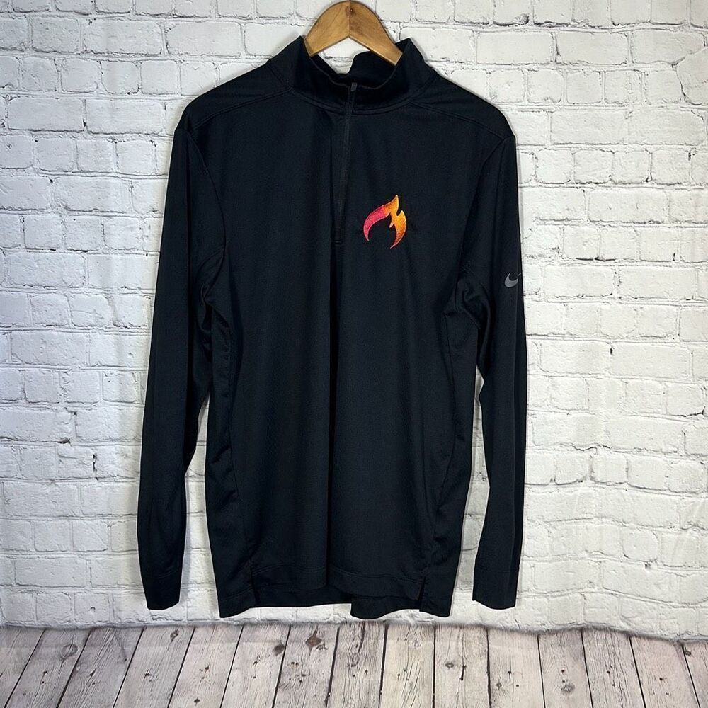 Men's‎ Nike Victory Dri-FIT Half-Zip Golf Top size L Large with Fire Embroidery